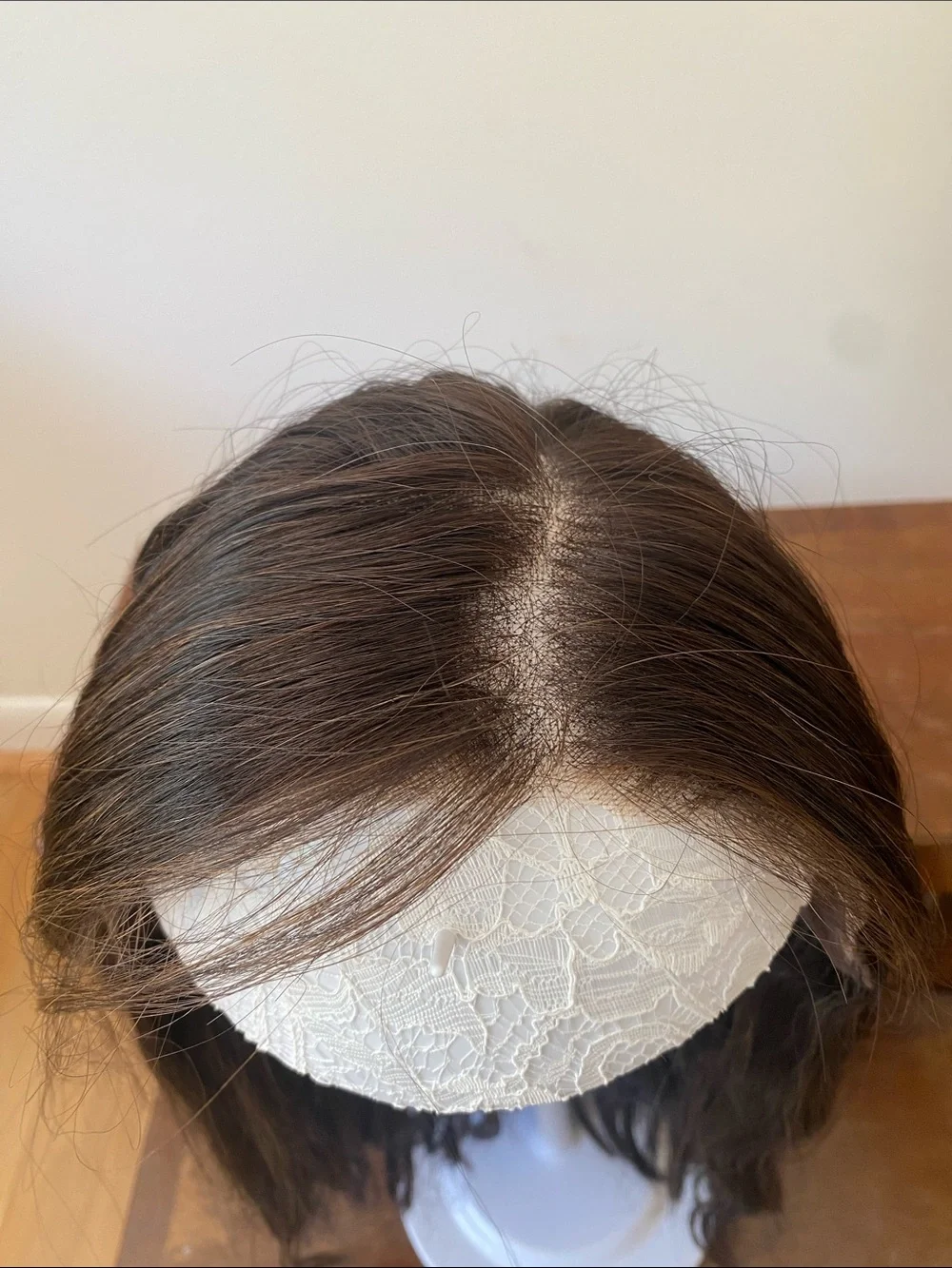 GORGEOUS Brown with highlights Human Hair Wig - Lace top